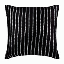 Housse de coussin en velours sur mesure 60 x 60 cm - Rayures noires - Décoration moderne pour coussins décoratifs, faite main