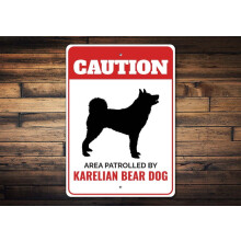Panneau « Ours de Carélie et Chien » 20 x 30 cm - Métal aluminium - Attention race de chien - Cadeau compatible avec l'ours de Carélie