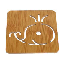 Poaug Placemat Uitverkoop Houten Cartoon Warmte-isolerende Mat Tafelmat Antislip Potmat Creatieve Leuke Mat Theekommat in de Aanbieding Keuken B