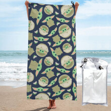 Serviette de bain Baby Yoda, serviette de plage surdimensionnée en microfibre à séchage rapide pour adultes et enfants, anti-sable, 70 x 140 cm,