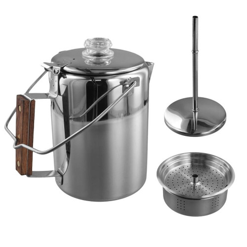 Stainless Steel Camping Coffee Pot Percolator 9 Cups 1