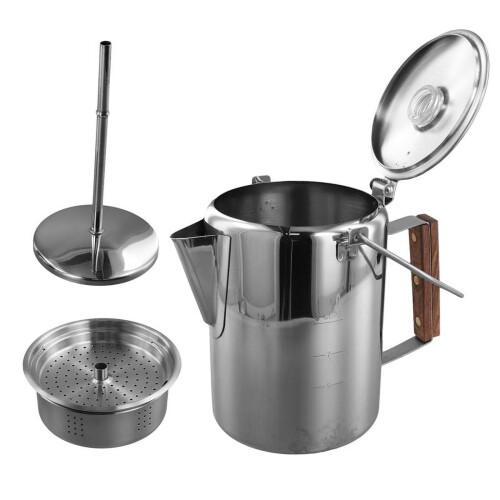 Stainless Steel Camping Coffee Pot Percolator 9 Cups 2