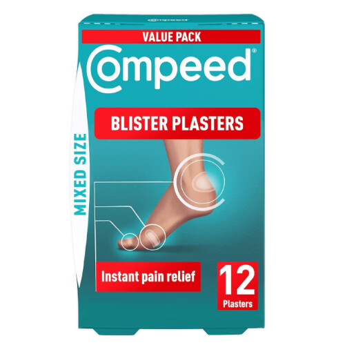 Compeed Compeed Blister Plasters Mixed Size 12 Pack - Hydrocolloid Foot Treatment - Heal Fast