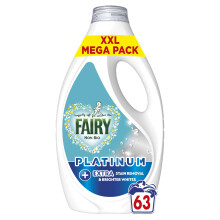 Fairy Non Bio Washing Liquid, 63 Washes, 1.953l, Platinum, With Extra Stain Removal and Brighter Wh