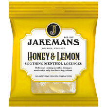 Jakemans Honey & Lemon 73g - Pack of 12 - Soothing Menthol Lozenges - Suitable for Vegetarians, Yel
