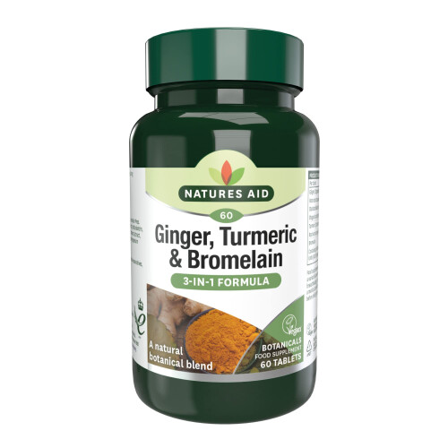 Natures Aid Natures Aid Ginger Turmeric & Bromelain 60 Tablets 1