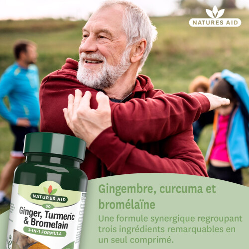 Natures Aid Natures Aid Ginger Turmeric & Bromelain 60 Tablets 2
