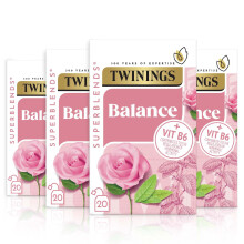 Twinings Tea Bags, Rose, 20 Count, Pack of 4