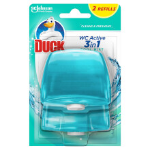 Duck Liquid Toilet Rim Block Twin Refills, 3-in-1 Toilet Bowl Cleaner, Cool Mist, Pack of 6 (Total