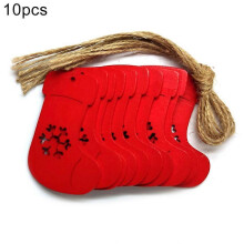 10Pcs Wooden Xmas Tree Deer Snowflake Hole Rope Hanging Ornaments Home Decor