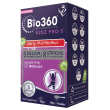 Natures Aid Bio360 Kidz Pro-5 Daily Microbiotic Powder 90g for Children 12 Months to 12 Years - 5 B