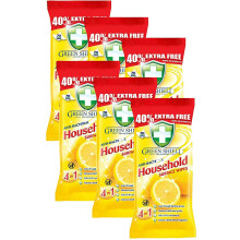 GREENSHIELD ANTIBAC Household Surface Wipes Multi Packs of 70 Wipes Each (Box of 6)