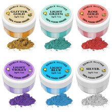 Edible Glitter 6 x 3g, Edible Glitter for Drinks Lustre Dust Edible 6 Color Set Food Colouring Powd