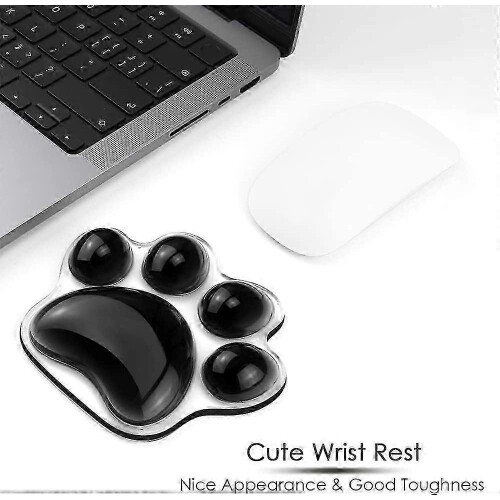 (Black)Cat Paw Wrist Rest for Mouse Ergonomic Cute Wrist Support 2