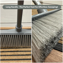LSC 12'' Soft Indoor Broom Heavy Duty Sweeping Brush with 120cm Stainless Steel Handle Ideal for Ki