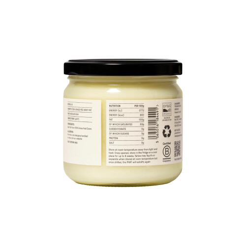GOOD PHATS British Beef Tallow - From 100% Rendered Beef Fat - Medium-High Smoke Point for Searing, 2