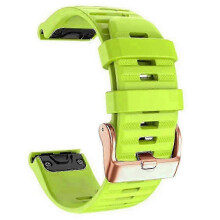 (Green) Silicone watch bands for Garmin Fenix 7s, rose gold buckle 20mm strap