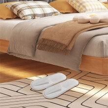 50 Paires de Chaussons Jetables en Vrac, 25 Blancs et 25 Gris, pour Hôtel, Spa, Fermés pour les Voyages et la Maison