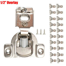 Dazone50Pack 1/2" overleggshengsler for skap, myklukkende frontramme kjøkkenskapdør halv overleggshengsler, 105 kompakt håndholdt rustfritt stål