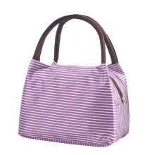 WIQUOKETT Tragbare Bento-Tasche, Thermotasche, Lunchtasche, Lunchbox, Aufbewahrungstasche, Arbeits- und Schultasche, Streifenmuster