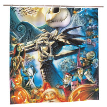 Rideau de douche imperméable en polyester, motif « L'Étrange Noël de Monsieur Jack », décoration de salle de bain, kit de rideau de douche avec