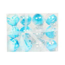 Heroicy12 Boules de Noël transparentes et incassables, plusieurs styles, coffret cadeau, décorations de fête réutilisables