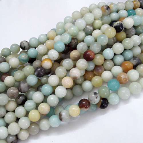 5 Shnáithe Coirníní Bláthanna Nádúrtha Amazonite Snáitheanna Babhta 6mm Poll: 1mm61pcs/snáithe15.5 orlach (39.5cm)