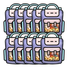 40 sachets cadeaux en forme de cartable, à fermeture automatique, parfaits pour les fêtes d'anniversaire d'enfants.