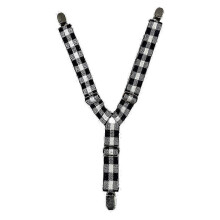 (S, black and white plaid) Pet Nappy AntiSlip Suspenders Adjustable Elastic Diaper Belly Band Dog Supplies [jkw]