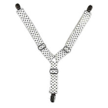 (M, white with black dots) Pet Nappy AntiSlip Suspenders Adjustable Elastic Diaper Belly Band Dog Supplies [jkw]