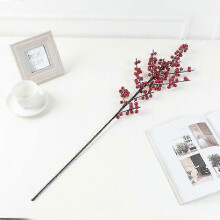 Artificial Flowers and Bouquets Simulation Red Berry Holly 3PCS