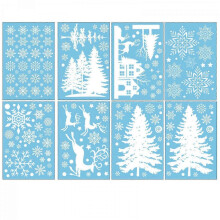 cedar garland White Christmas Stickers New White Christmas Tree Snow Window Stickers Christmas Party Decorations Snow Wall Stickers