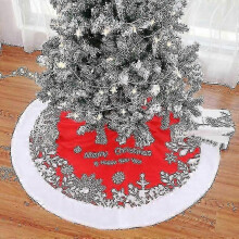 Christmas Tree Skirt Red Christmas Tree Apron Indoor Holiday Party Christmas Tree Decoration