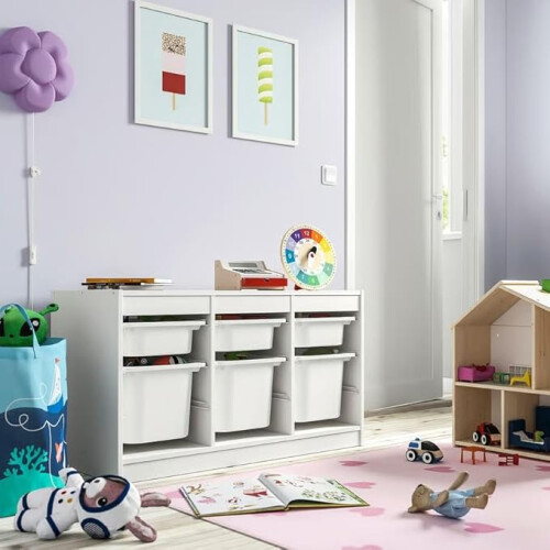 IKEA TROFAST Storage Unit with 6 Boxes 99x44x56cm