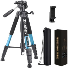 Treppiede robusto da 74 pollici per fotocamere, cellulari, proiettori, webcam, cannocchiali - Unità completa