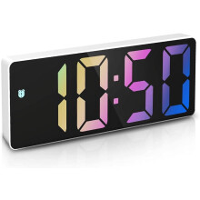 LED alarm clock with temperature display and voice control