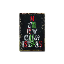 Bière de Joyeux Noël. Panneau de rue rétro en métal aluminium pour la maison, bar, café, voiture, moto, garage. Dimensions : 30,5 x 20,3 cm (12