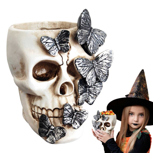 Διακοσμήσεις για το Halloween: Βάζο με καραμέλες σε σχήμα σκελετού, θήκη για πινέλα