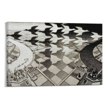 Reproduction d'une peinture abstraite de MC Escher, affiche en noir et blanc 40 x 60 cm (16 x 24 pouces) – Décoration murale pour chambre, salon