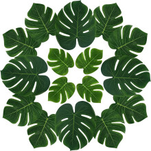 50 feuilles de palmier artificielles, idéales pour une décoration tropicale, disponibles en 3 tailles, pour décorer un mur, une table, un mariage,