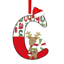 Décoration de sapin de Noël : pendentif renne en acrylique avec lettre C, ornement de Noël à faire soi-même (édition 2024)