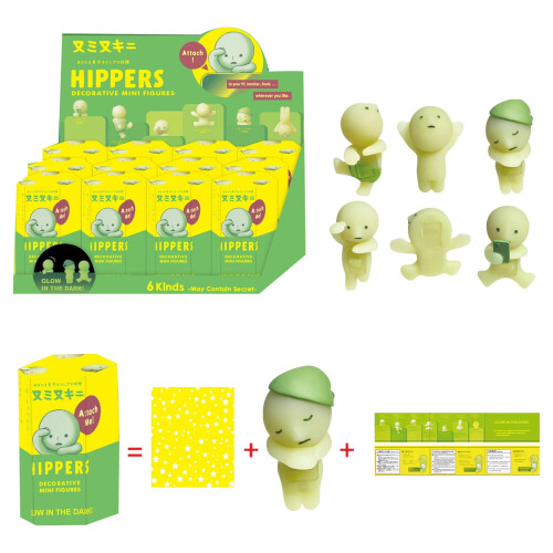 12 τεμάχια Μίνι Φιγούρα Dreams Smiski Glow in The Dark - Σειρά HIPPERS / Τυχαίο Τυφλό Κουτί 1