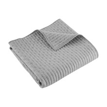 Levtex Home, coperta trapuntata a punto croce grigio chiaro, 50x60 pollici