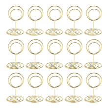 Lot de 20 mini porte-noms de table (5 cm), jolis porte-numéros de table, élégants porte-photos en fil de fer, pinces à menus et mémos, dorés,