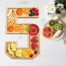 (F) Number Tray Fruit Cheese Platter Vegetable Food Tray Birthday Party Snack