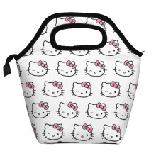 Hello Kitty Lunchtasche, weiche Polyester-Lunchtasche, tragbare isolierte Bento-Tasche mit Reißverschluss, faltbare und wiederverwendbare