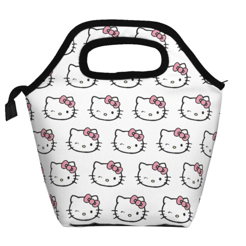 Τσάντα φαγητού Hello Kitty από μαλακό πολυεστέρα, φορητή τσάντα Bento με φερμουάρ,