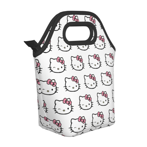 Τσάντα φαγητού Hello Kitty από μαλακό πολυεστέρα, φορητή τσάντα Bento με φερμουάρ, 1