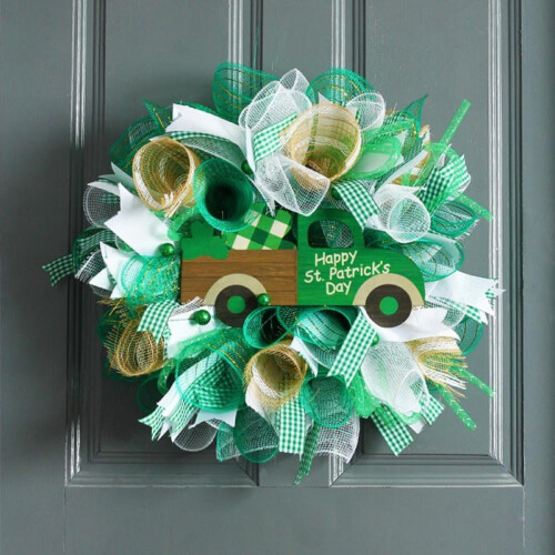 Couronne de la Saint-Patrick en forme de trèfle (2 pièces) 40 cm / 15,7 pouces 1