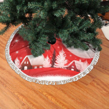 Jupe de sapin de Noël en dentelle à franges, douce, légère et agréable au toucher, 76 cm